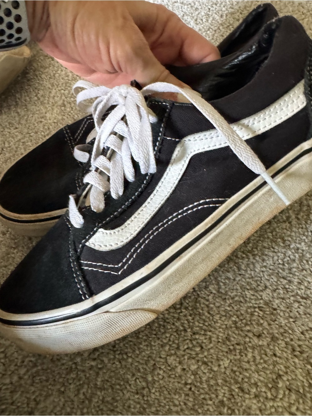 Vans Black Canvas Low-Top Sneakers with White Stripe